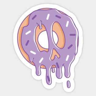 Dripping Donut Skull (Grape) Sticker